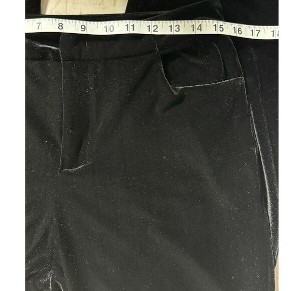 Medium BLACK VELVET BOOTCUT PANTS 30” High Rise Marc VELOUR NEW YORK ANDREW MARC - Picture 7 of 9